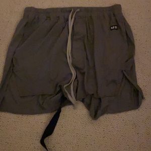 RICK OWENS DRKSHDW DU21S2387 B 09 PHLEG DRAPE BOXERS SHORTS DUST L reg price$512